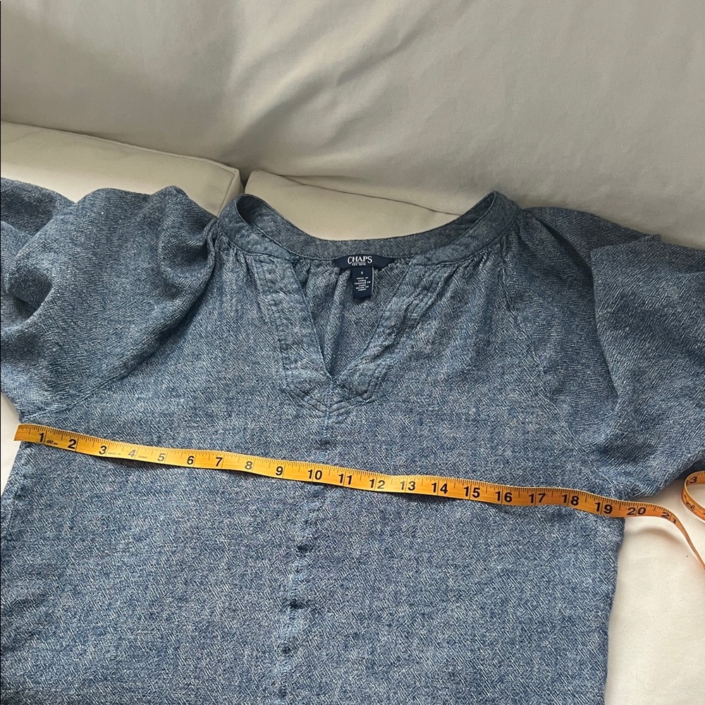Chaps Heathered Blue Blouse - Picture 10 of 10